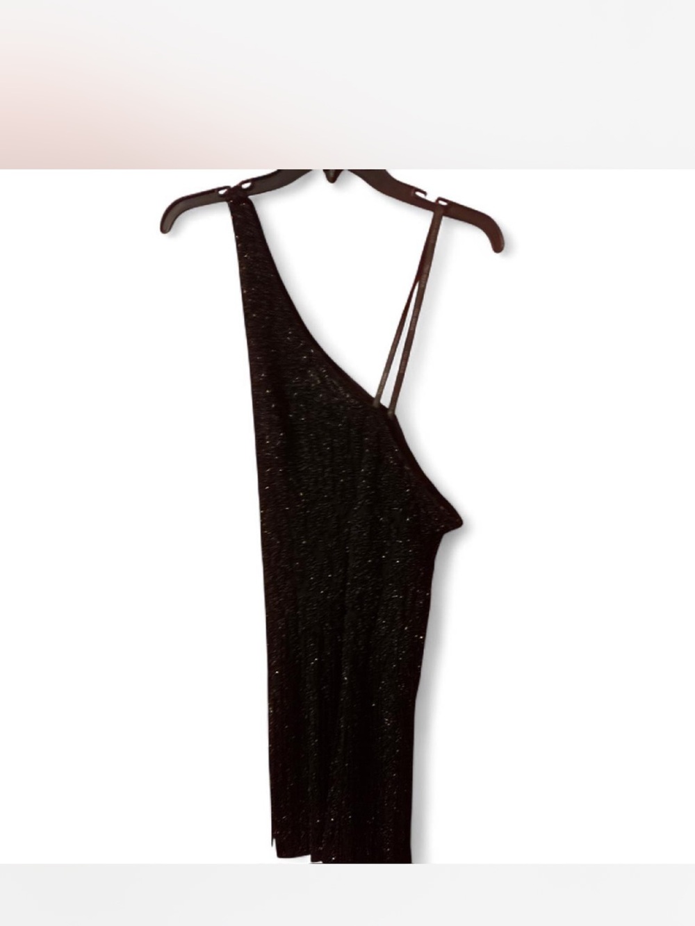 Sherri Hill Black One-Shoulder Sparkling Asymmetric Dress
